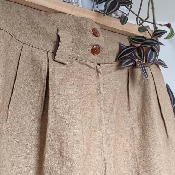 Vintage tan linen skirt - Picture 4 of 4